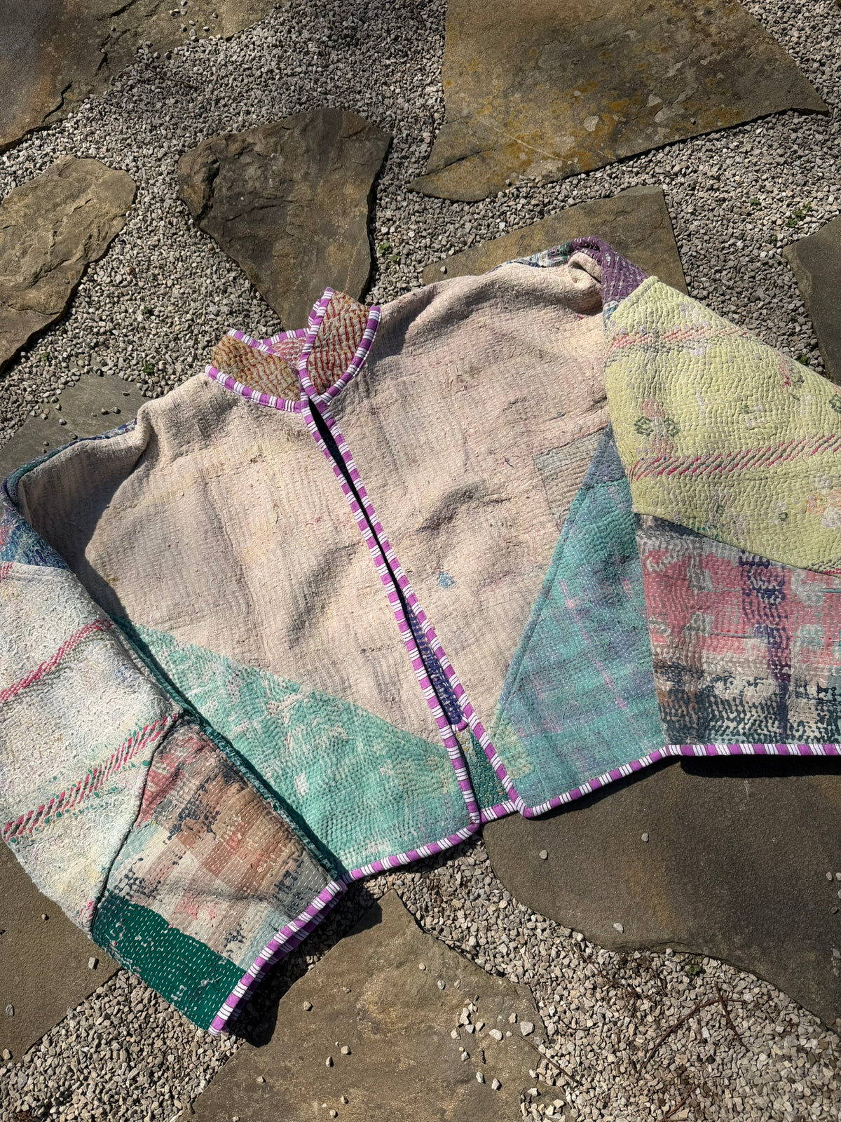 Bohemian Vintage Kantha Reversible Handmade Short Style Jacket - Lotty
