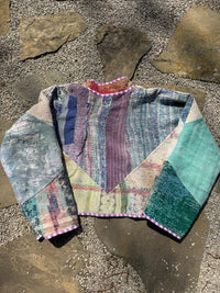 Bohemian Vintage Kantha Reversible Handmade Short Style Jacket - Lotty