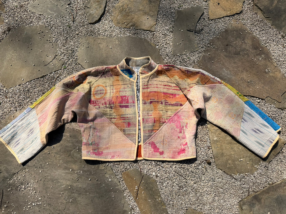 Bohemian Vintage Kantha Reversible Handmade Short Style Jacket - Madison