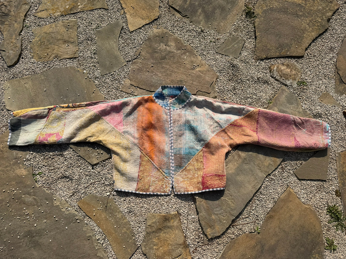 Bohemian Vintage Kantha Reversible Handmade Short Style Jacket - Hailey