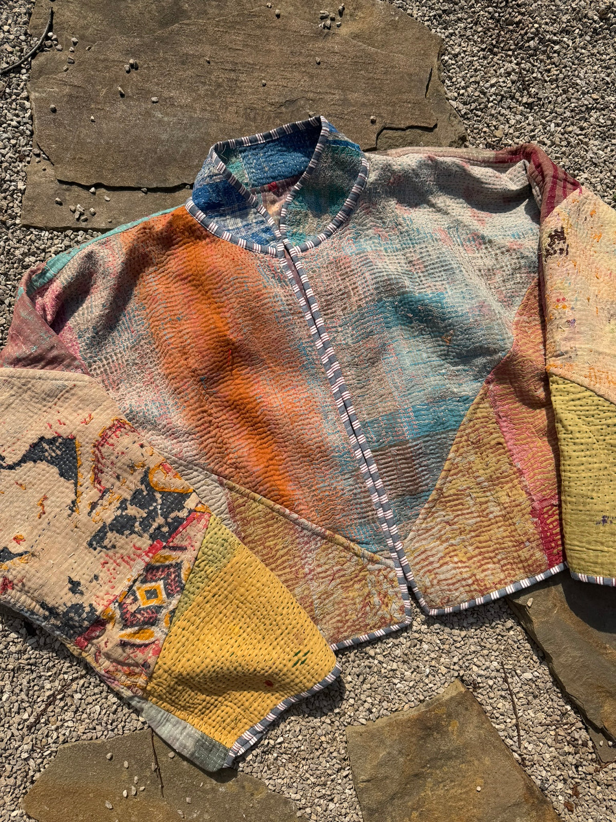 Bohemian Vintage Kantha Reversible Handmade Short Style Jacket - Hailey