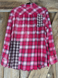 Classic Red  Mixed Plaid Flannel - XL