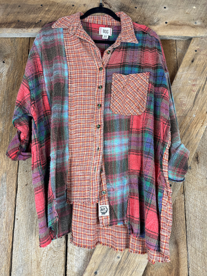 URBN Rust Mixed Plaid Flannel