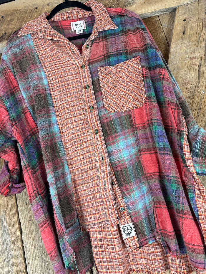 URBN Rust Mixed Plaid Flannel