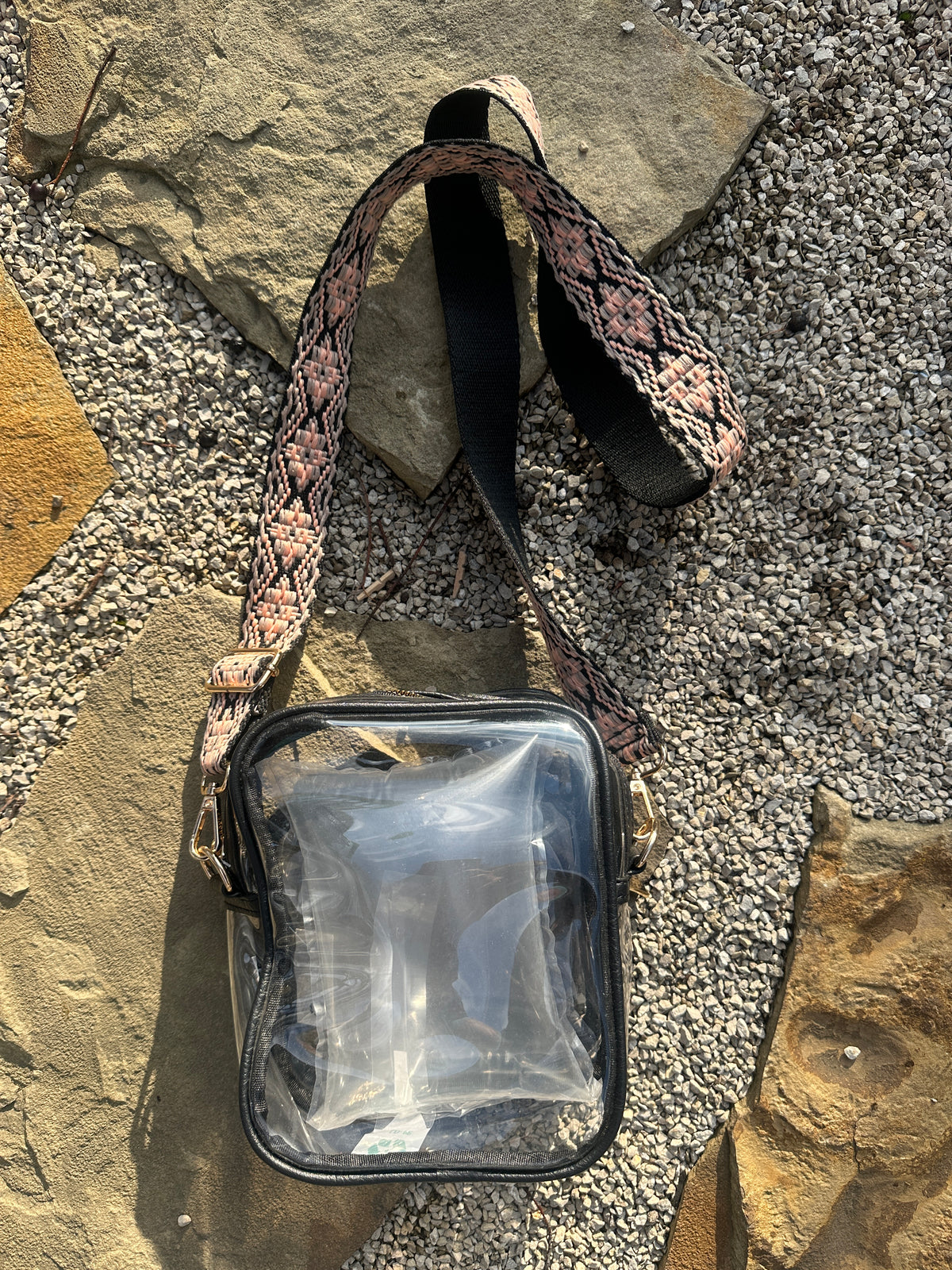 Embroidered Clear Festival Crossbody
