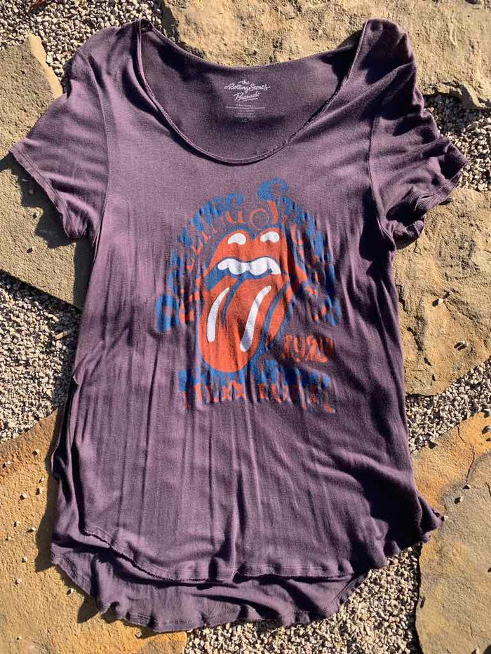 Rolling Stones Curved Hem Tee - L