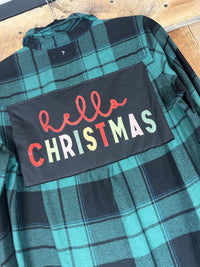 Hello Christmas Holiday Flannel