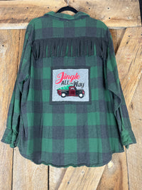 Jingle All the Way Fringed Holiday Flannel