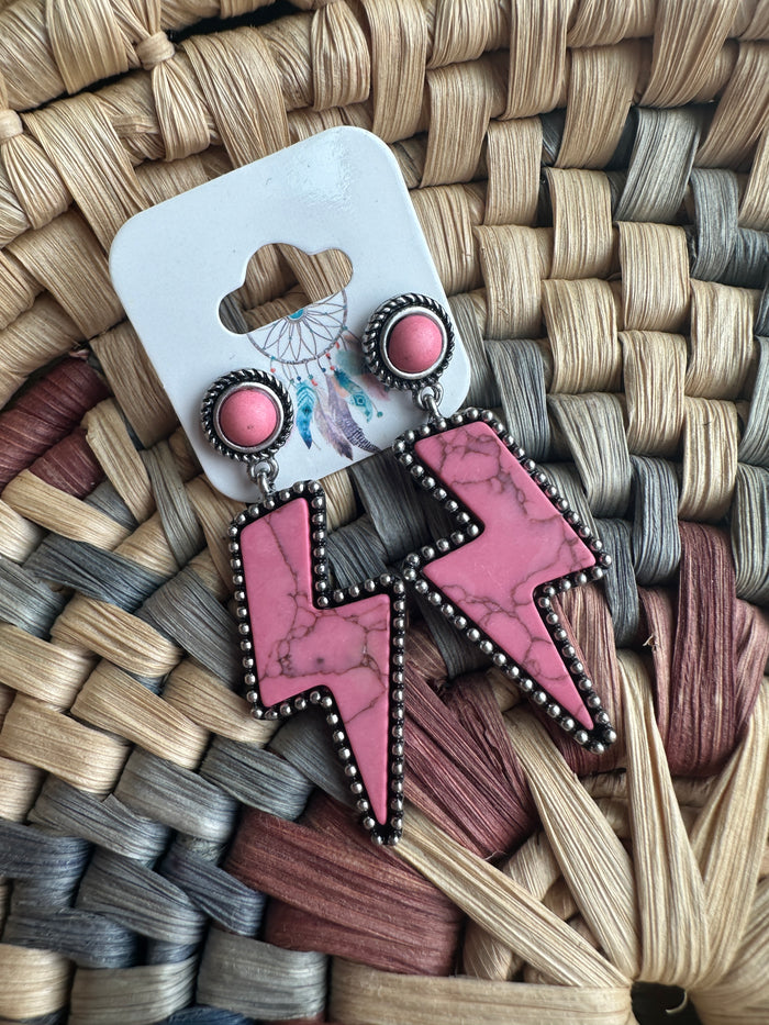 Rodeo Coral Bolt Earrings