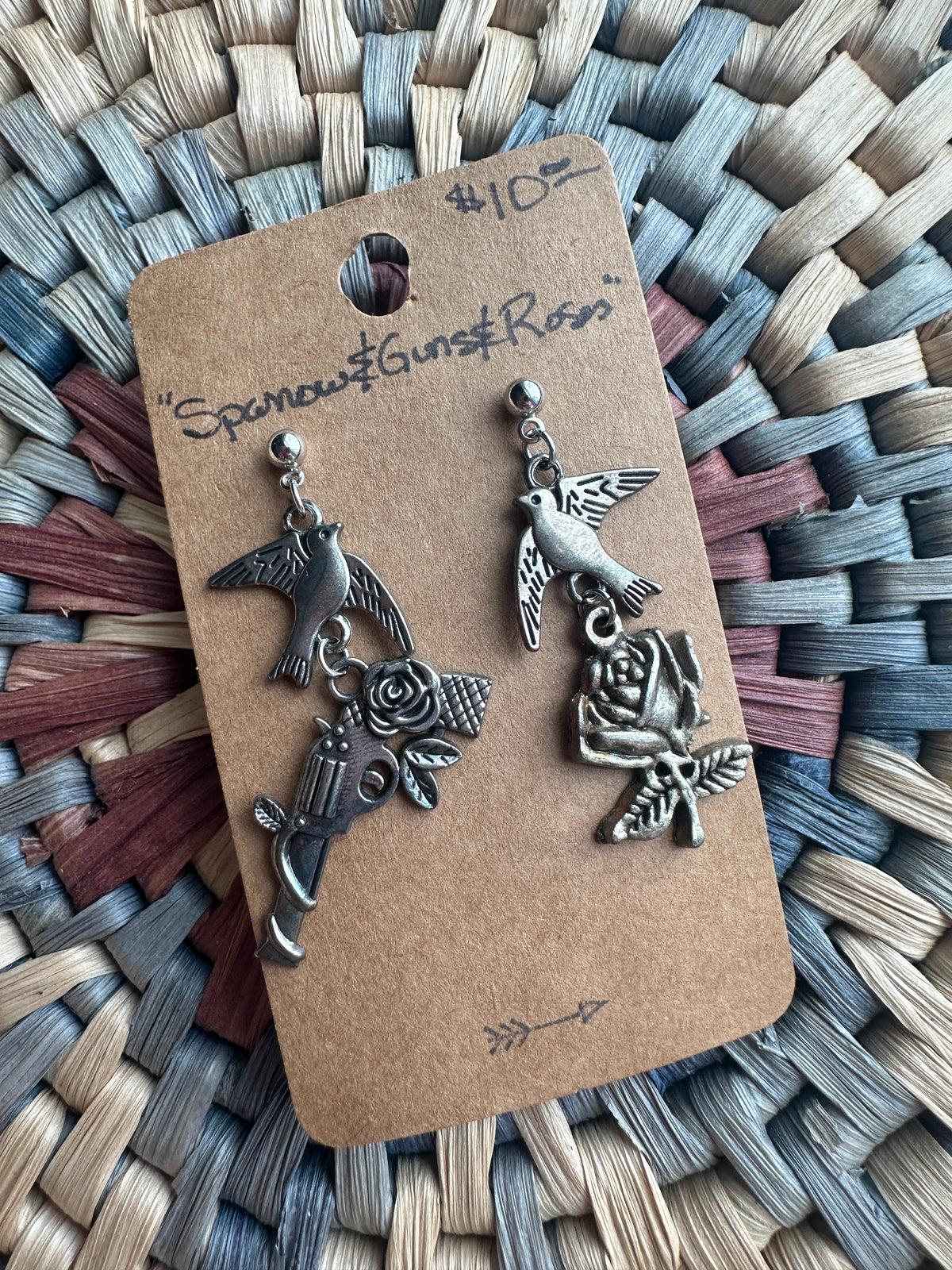 Sparrow Guns and Roses Earrings