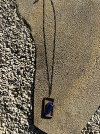 Simple Crystal Pendant Necklace - Azul