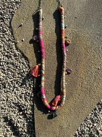Bohemian Wrapped Necklace with Festival Charms