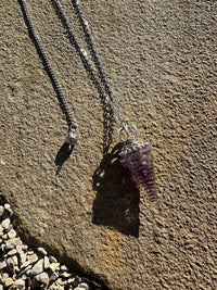 Simple Crystal Pendulum Necklace - Lavender