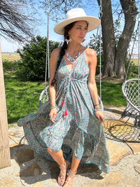 Bohemian High Low Hem Ruffled Dress