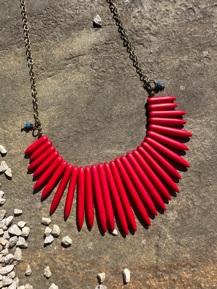 Festival Red Statement Necklace