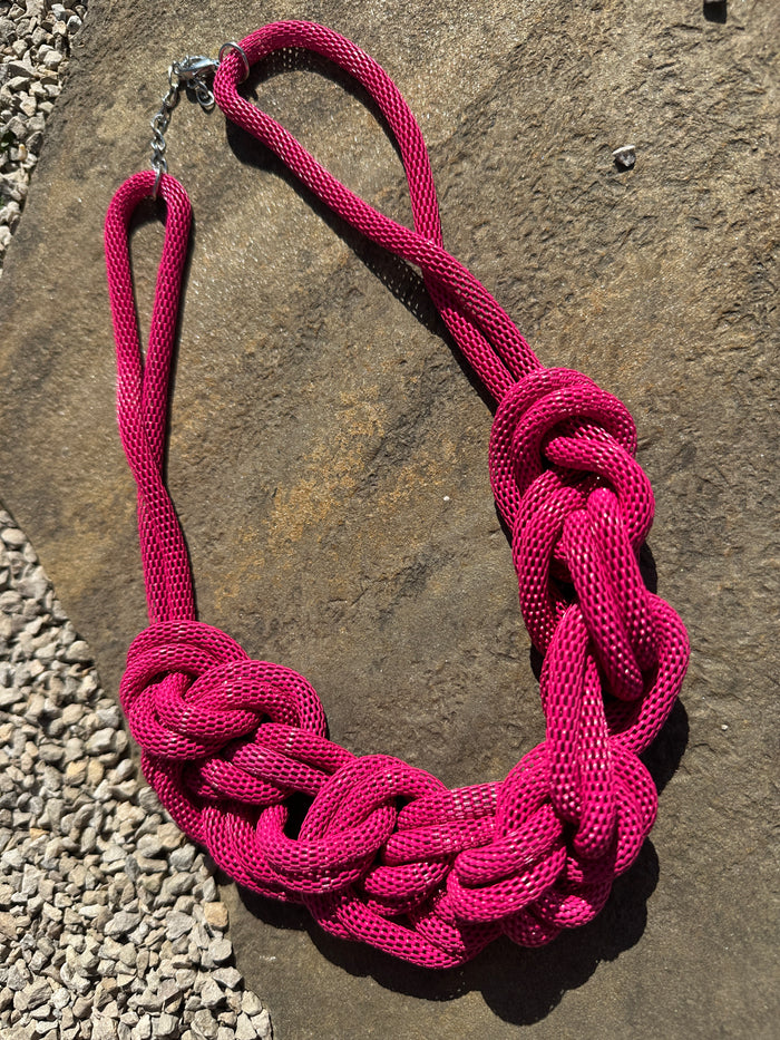 Festival Fuchsia Metal Statement Necklace