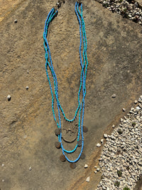 Ocean Blue Beaded Coastal Necklace