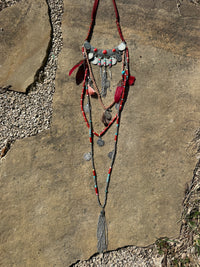 Moroccan Red Tiered Statement Necklace