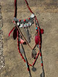 Moroccan Red Tiered Statement Necklace