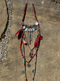 Moroccan Red Tiered Statement Necklace