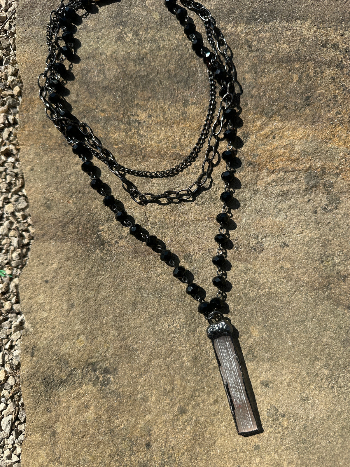 Black Pendant Statement Necklace