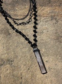 Black Pendant Statement Necklace