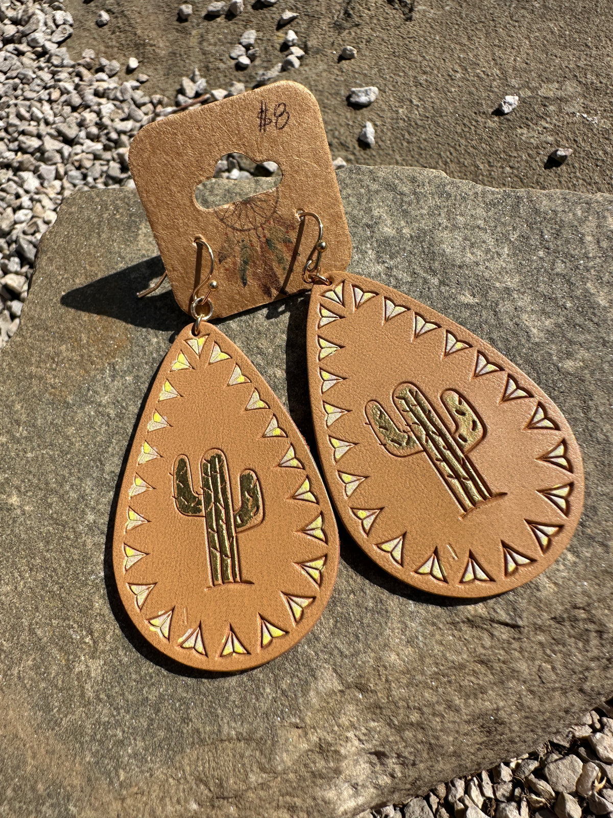 Western Teardrop Cactus Earrings