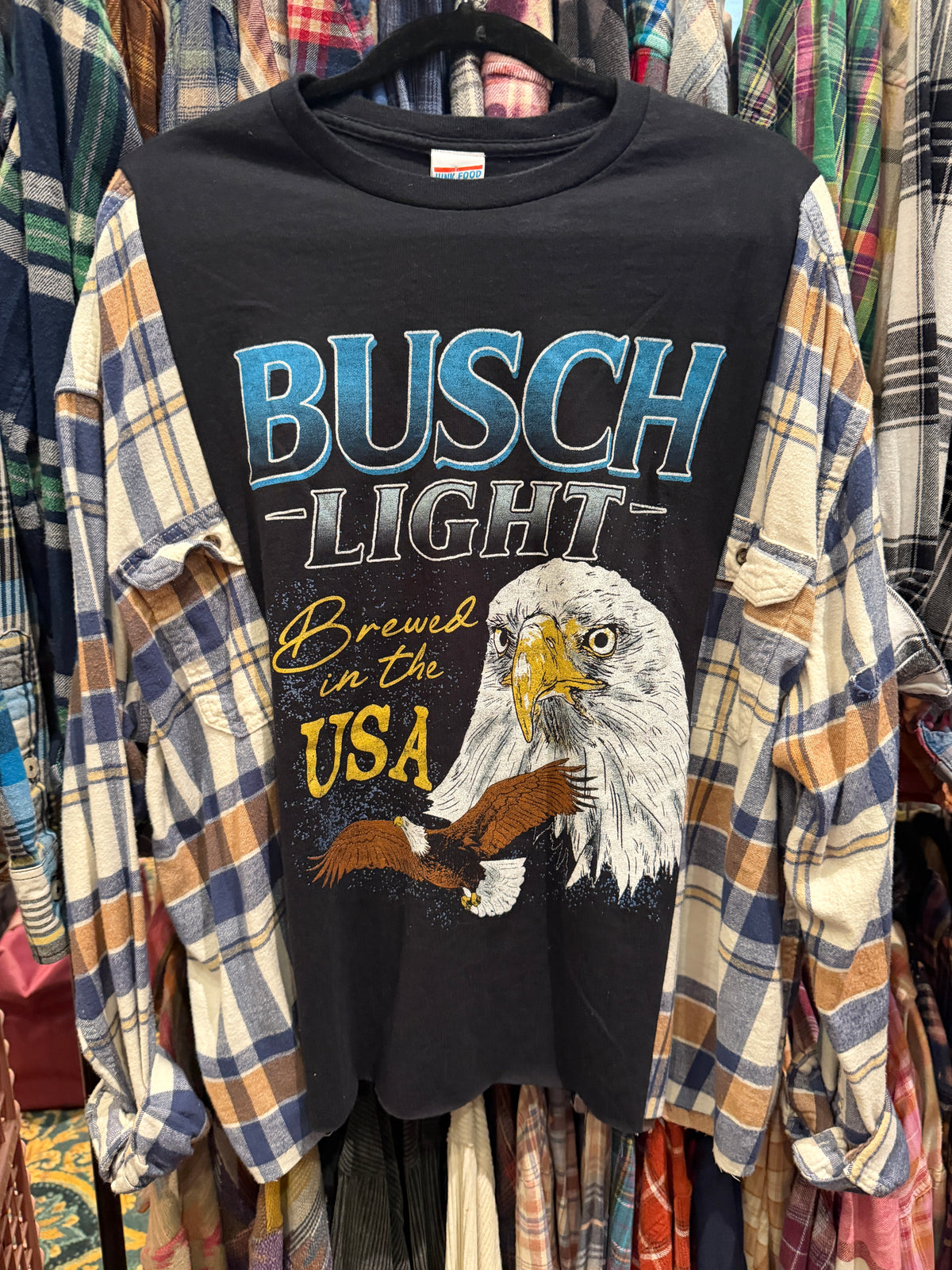 All American Beer T-Shirt Flannel