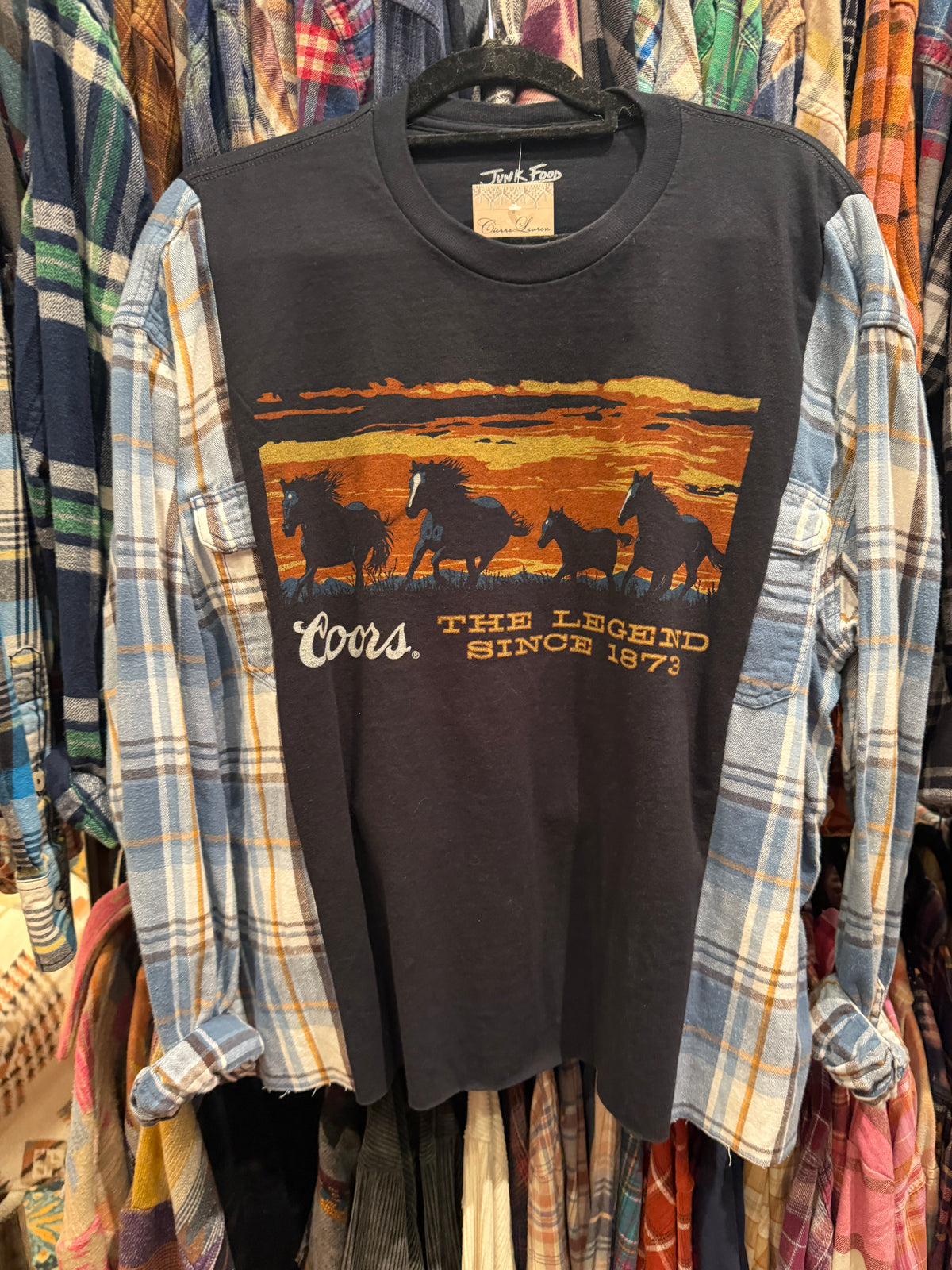 Mountain Beer T-Shirt Flannel - Gray Plaid