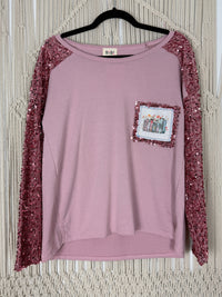 Books Raglan Sleeve Sequin Sweatshirt