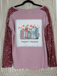 Books Raglan Sleeve Sequin Sweatshirt