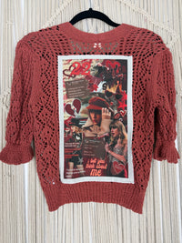Scarlet Crochet Cardigan Sweater - Small