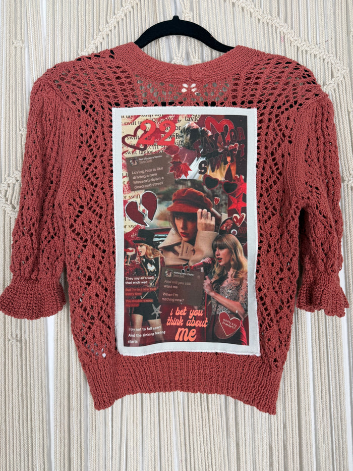 Scarlet Crochet Cardigan Sweater - Small