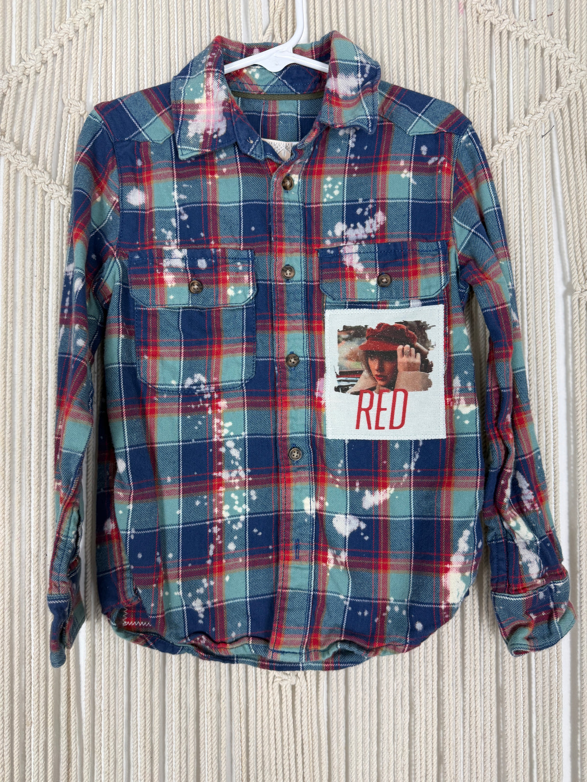 Scarlet Distressed Flannel - kids 5T