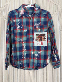 Scarlet Distressed Flannel - kids 5T