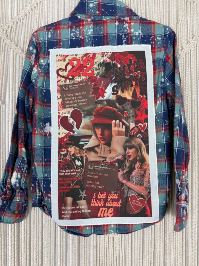 Scarlet Distressed Flannel - kids 5T