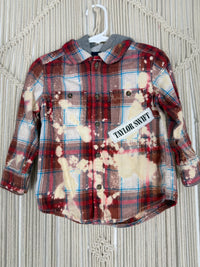 Scarlet Distressed Hooded Flannel - kids 2T