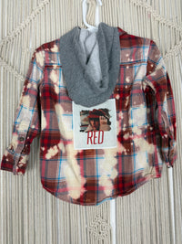Scarlet Distressed Hooded Flannel - kids 2T