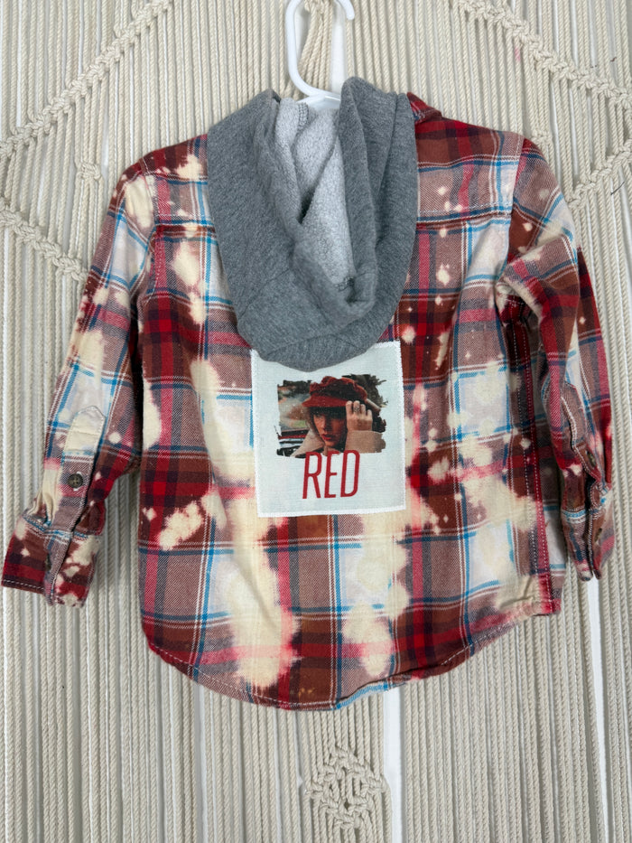 Scarlet Distressed Hooded Flannel - kids 2T
