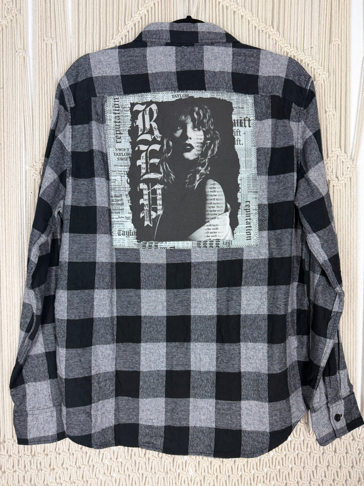 Edgy Black + Gray Plaid Flannel - Large