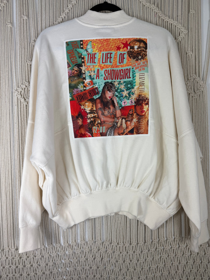 Showgirl Ivory Zip Sweatshirt