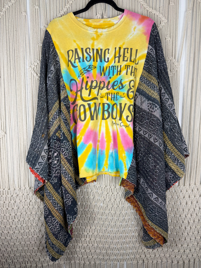 Raising Hell with the Hippies and the Cowboys Kantha Tee