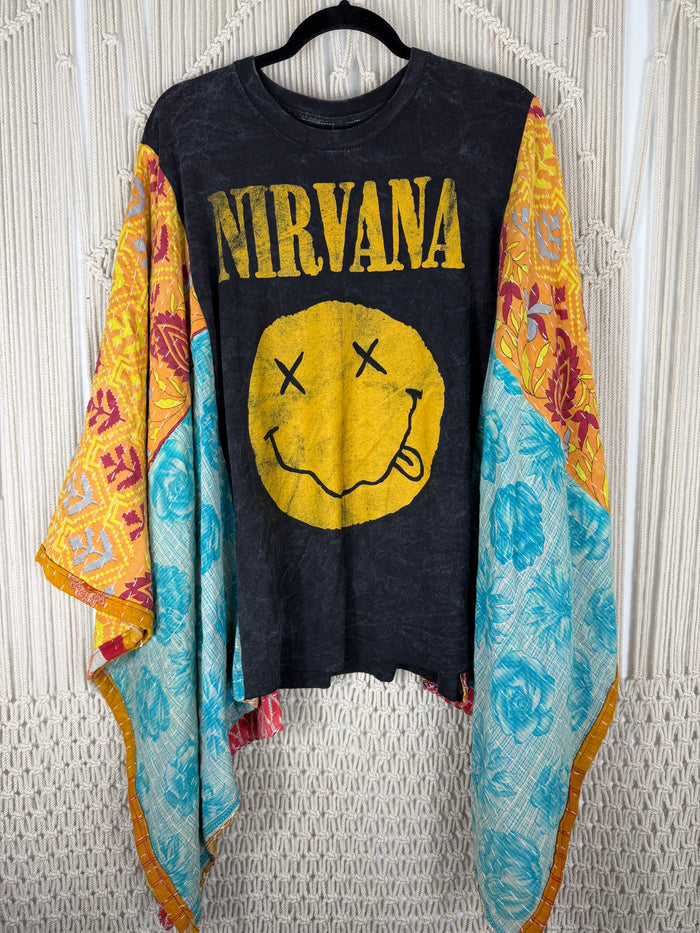 Nirvana Black Multi Kantha Tee