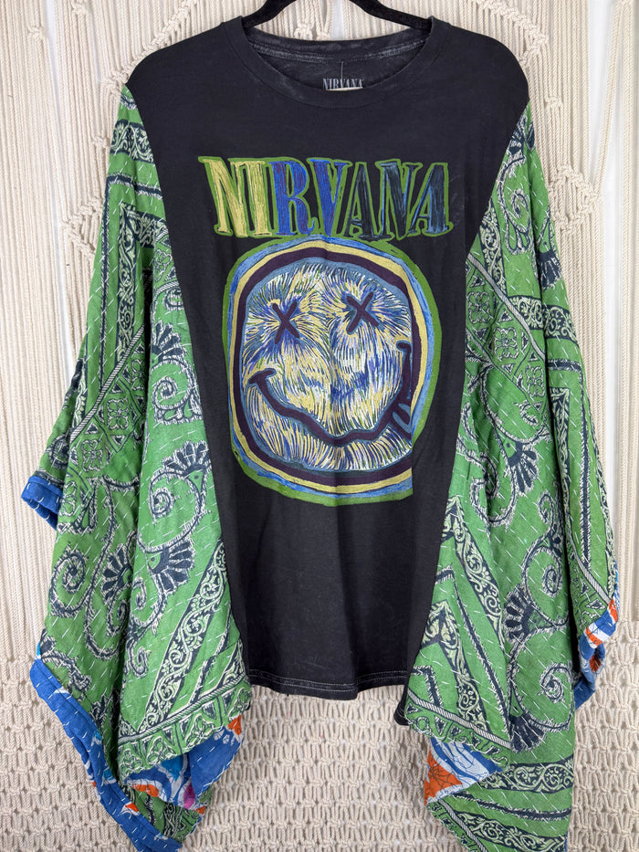 Nirvana Green Indigo Kantha Tee