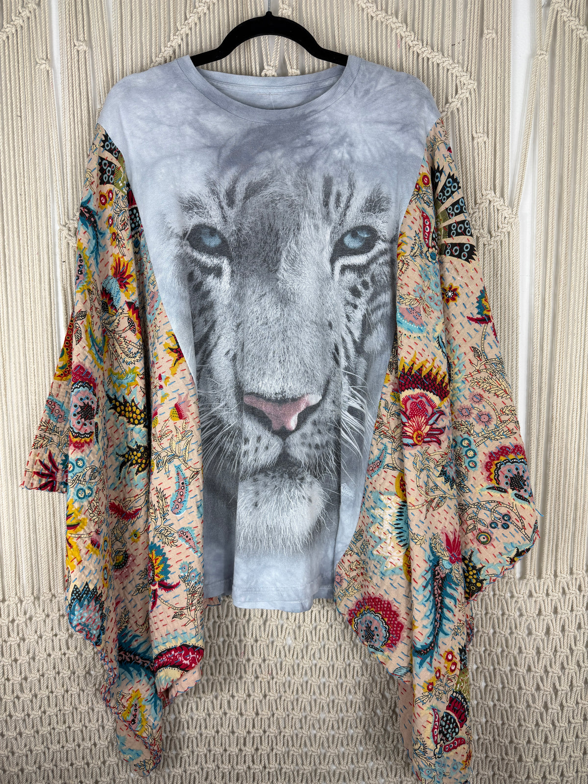 Snow Leopard Kantha Tee