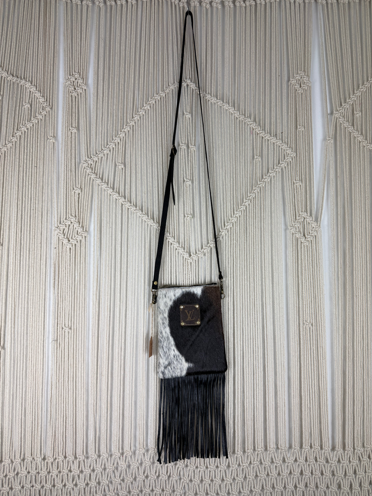 LV Lux Rodeo Fringed Crossbody - black + white cowhide