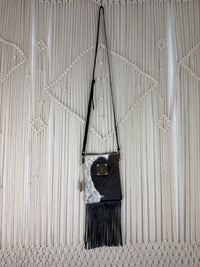 LV Lux Rodeo Fringed Crossbody - black + white cowhide