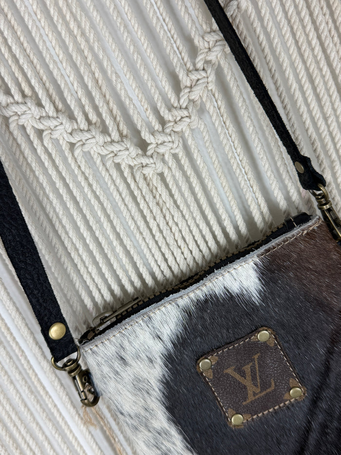 LV Lux Rodeo Fringed Crossbody - black + white cowhide