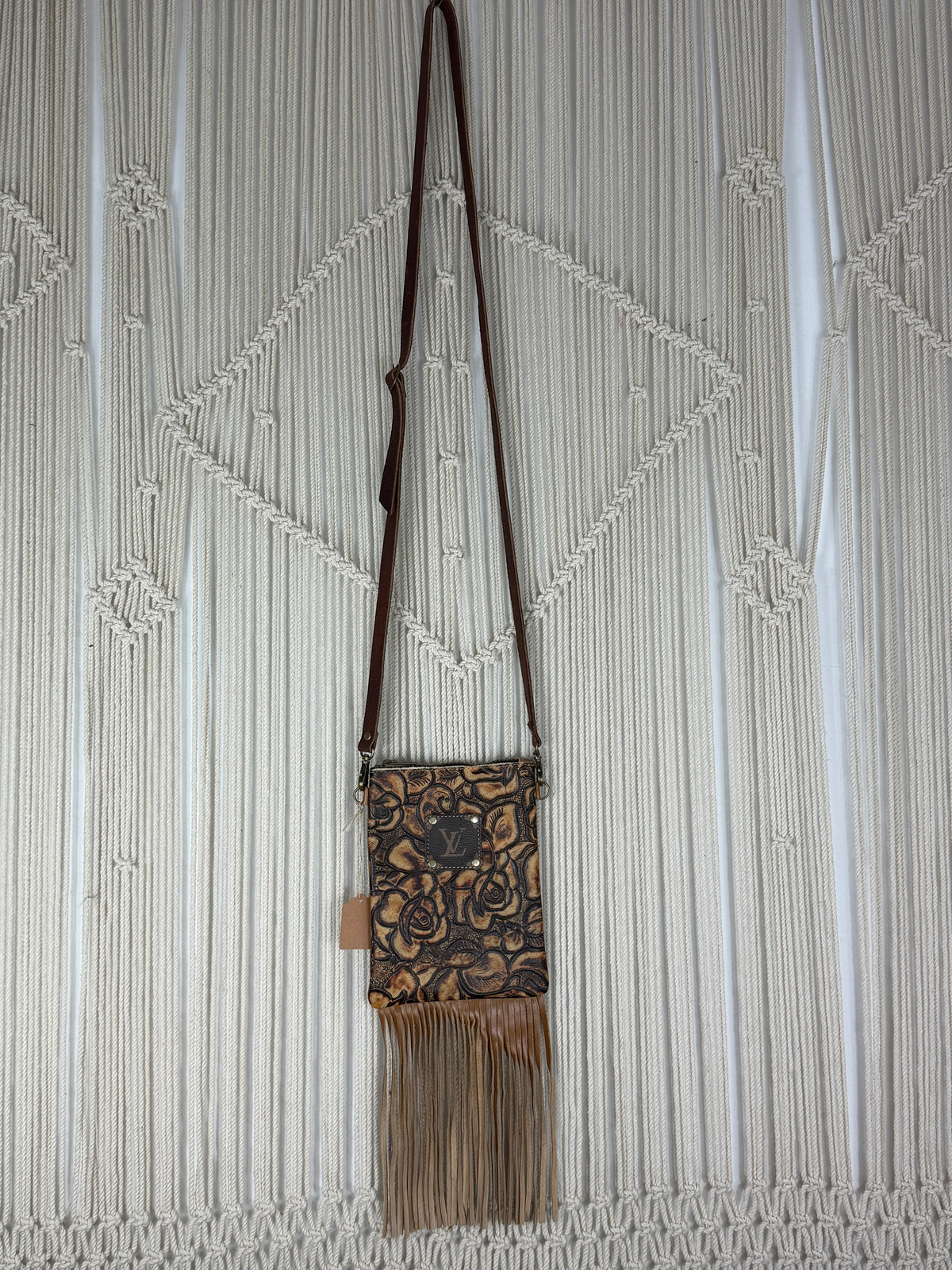 LV Lux Rodeo Fringed Crossbody - brown floral embossed