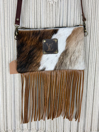 LV Lux Rodeo Fringed Crossbody - Brown + White Cowhide